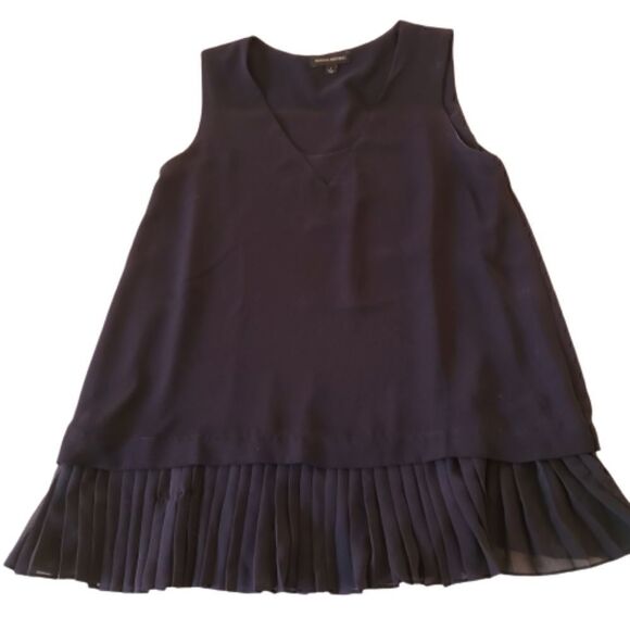 Banana Republic Navy Blue Sleeveless Pleated Tunic - Picture 1 of 11